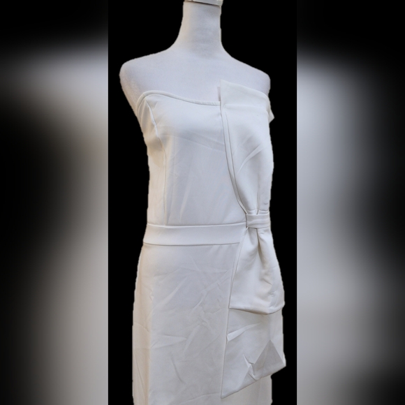 Classy WHITE Strapless Evening Gown with Oversized Bow Women's XXL - Picture 8 of 12